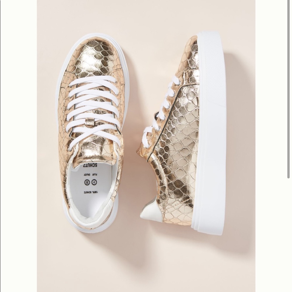 Schutz Metallic Platform Sneaker